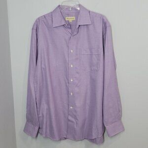 Purple Tommy Bahama mens button down dress shirt size 16 Neck long sleeves